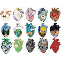 Love Body Organs Enamel Pin Heart Red Brooch Badge Health Lapel Friends Wholesale Gifts Backpack Punk Bag Pin Accessories