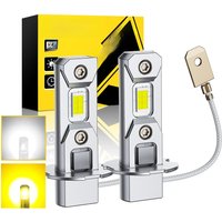 AUXITO 2Pcs Canbus H3 LED Fog Light Bulb Fanless 3000K Yellow White For Car H3 LED Front Fog Light Car Driving Lamp Super Bright