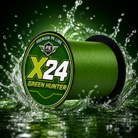 X24 24 Strands Braided Fishing Line Super Strong PE Multifilament Fishing Wire Green Hunter Smooth Casting Saltwater Freshwater