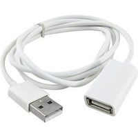 White PVC Metal USB 2.0 Male to Female USB Extension Adapter Cable Cord 1m 3Ft USB Devices hub