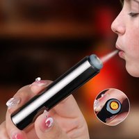 2025 New Creative Blowing Lighter Rechargeable Windproof Personality USB Electronic Cigarette Lighter Men's Gadget