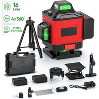 Laser-Nivelliergerät 16 Linien Kreuzlinien-Grünlaser Horizontal Vertikal Nivel Laser Automatisch 360 ° Selbstnivellierende Laser-Werkzeuge