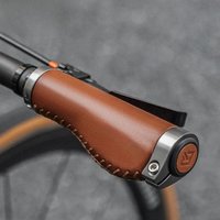 AliExpress ROCKBROS Bicycle Handlebar Grip Anti-Slip Bike Handle Cuffs Cover Ergonomic Soft Top-grain Leather MTB Bike Accessories 1 Pair