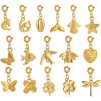 1Pcs Butterfly/Horse/Angel/Fish Tail Charms 18K PVD Plated Stainless Steel Animal Pendants diy Necklace/Earrings Jewelry Making