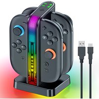 Switch 2 Controller Charger Dock for 2025 N-Switch 2 JoyCon 2.5H Fast Magnetic Charging Station with Lights & Charging Cable