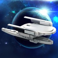 MOC Galaxy Warship 262PCS Building Blocks Model Spacecraft Toy Sci Fi Gift for Adult Collectors