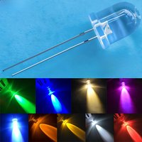 50Pcs 10mm Round Top Super Bright Lamp Beads Clear Emitting Diode LED Dome Light Bulb White Red Green Blue Yellow UV Pink Orange