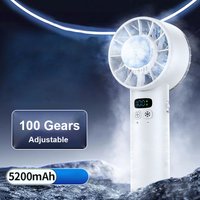 1-100 Speeds Adjustable Handheld Portable Turbo Fan, 5000mAh Rechargeable Mini Personal Cooling Fan, Strong Wind Quiet Pocket Fan for Home Office Outdoor Travel Camping Daily Use UK New