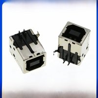 20Pcs B Type Usb Jack Connector Printer Port Female Socket Right Angle PCB Connector DB90 BF Data Cable Plug White/Black Glue