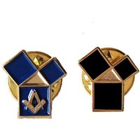 Masonic Lapel Pins Black Blue Freemasonary Symbol Badges Freemason GiftsThe 47th Problem of Euclid Gold Plated, 0.55"(1.4cm)