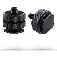Aluminum Alloy Hot Shoe to 1/4" Screw Adapter Cold Shoe Mount Converter for DSLR Camera Flash LED Light Monitor Microphone