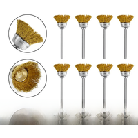 XCAN Polishing Wheel Brush Abrasive Tool 3.0mm Shank Brass Wire Brush for Dremel Rotary Tool Metal Polishing Tool 10/20pcs