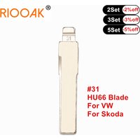10pcs KD Key Blade #31 HU66 HAA Uncut Flip Car Key Blade For VW Passat Bora Skoda Seat For Audi A6 A4 Q3 TT for KD900 Machine