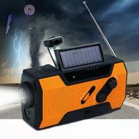 Emergency Weather Radio,Outdoor Portable Hand Crank Radio Solar Powered,AM/FM, SOS Alarm,LED Reading Lamp,Flashlight,Power Bank