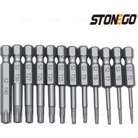 STONEGO Screwdriver Bit Set 50mm/75mm/100mm Screwdriver Drill Bit Screw Driver Bits Torx Flat Head 1/4" Hex Driver Bits