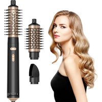 3 in 1 Hot Air Brush Multipurpose Blow Dryer Brush with Interchangeable Heads, Heated Round Brush for Curling or Straightening