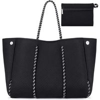 2024 Hot Sale Travelling Bag New Arrival Women Perforated Neoprene Tote Bag With Small Purse Large Neoprene Beach Handbag