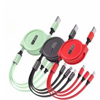 New 3 In 1 Retractable USB Cable Fast Charging Data Cord For Iphone Samsung Huawei Xiaomi Multi Port Multiple Charging Wire