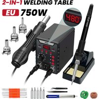 Digital Display Soldering Station With Hot Air Gun High Power Soldering Iron For Welding Rework And Repair Equipped With Brushless Fan Delivers Soft And Gentle Airflow.