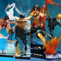 One Piece Anime Monkey D Luffy Roronoa Ace Vinsmoke Sanji Action Figures Dolls PVC Model Collectible Stunt Toy Decoration Gift