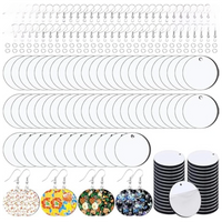Hot sale 180Pcs Sublimation Earring Blanks with Earring Hooks and Jump Rings Heat Transfer Earring Blank Round Earring Blanks