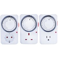 24 Hour Cyclic Timer Switch EU/US/UK Plug Timing Socket Programmable Mechanical Timer Auto Shutdown with Overload Protection