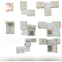 5PCS 2Pin 4Pin LED Strip Connector T / L Shape 8mm 10mm Wide Right Angle Corner Connectors Solderless for 3528 5050 SMD RGB