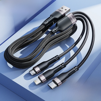 Toocki 100W 3 in 1 USB Cale Micro USB Type C Lighting Charging Cable for iPhone 15 14 Samsung Galaxy S24 S23 Xiaomi Huawei POCO