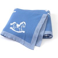 Baby Blanket Knit Cute Cartoon Horse Newborn Boy Girl Stroller Cotton Wrap Swaddle 100*80cm Infant Kid Bed Crib Soft Quilt Plaid