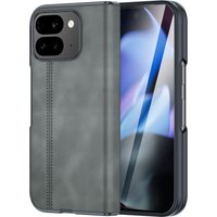 for Google Pixel 9 Pro Fold Phone Case,Sheepskin Texture Magnetic Case,with Protective Film Suitable for Men and Women-Black