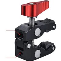 Metal Multi-function Ball Head Clamp Ball Mount Magic Arm Super Clamp w/ 1/4"-20 Thread for Camera Cage Rig Monitor/LED Lig