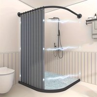 Magnetic Shower Curtain Bathroom Bathtub Liner Dry Wet Separation Modern Stylish Home Apartment Hotel RV Camper