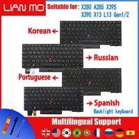 US UK Hebrew Brazil French Spanish Portuguese Notebook keyboard for Lenovo ThinkPad X280 A285 X390 X395 01YP040 01YP042 01YP050