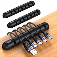 TOPK Cable Organizer Management Wire Holder Flexible USB Cable Winder Tidy Silicone Clips For Mouse Keyboard Earphone Protector