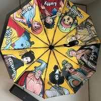 One Piece Luffy Umbrella Anime Automatic Umbrella Opening Closing Gift Rain Essentials Cartoon Peripherals