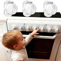 2/5 Pcs Stove Knob Covers Child Safety Plastic Kitchen Safety Guards Universal Gas Oven Lock Protectors Home Cookware Security