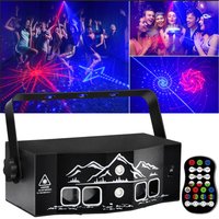 6 Holes RGB Laser Party Light With Remote 120 in 1 Patterns USB Led Lighting Stage Laser Projector For DJ Disco Event Shows