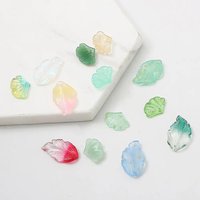 10 pcs/lot Glass Ginkgo Leaves/Feather Leaves Lampwork Gradient Multicolor Glass Beads For Jewelry Making Handmade Accessories