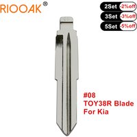 10 Stück # 08 TOY38R Blade Metal Blank Uncut Flip KD Remote Key Blade für Daihatsu Kia Uncut Blank Car-Styling