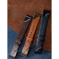 Maikes Double Color Watch Band, Quick Release Watchbands, Full Grain Cow Leather Strap, 20mm, 22mm Watch Accessories Bracelet