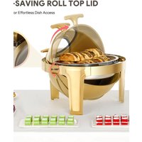 Wilprep Chaffing Dishes Buffet Set Stainless Steel Gold Food Warmer 6.3qt 8.4qt