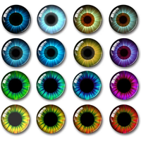 20Pcs 8/10/12/14/16/18/20mm Doll Eyes Photo Round Glass Cabochon Flat Back Fit To DIY Doll Eye Chips
