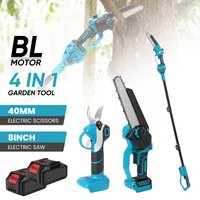 4500W Bürstenlose 3-in-1 Elektro-Hochastsäge 8 Zoll & 40mm Astschere Kabelloses 8-Zoll Baumschneidewerkzeug für Makita Akku