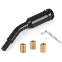 M12x1.25 M10x1.5 Gear Shift Shifter Stick Lever 13CM Bent Extension Aluminium Short shifter With Three Adapters
