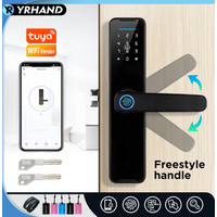 YRHAND K7 cerradura intelige Biometric Black Smart Lock Tuya App Remote Unlocking Keyless wifi Lock Electronic Door Lock