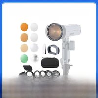 NEEWER CRM5 Magnetic Flash Accessory Kit for Q3 Flash Square to Round Head Adapter with Barndoor, Grid, Dome Diffuser