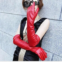 Women's Long Touch Screen PU Leather Gloves Female 50cm Autumn Winter Silky InsideNew Style Wholesale Fashion Warm Mitten G203