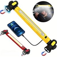 Super Bright 5000LM LED Rechargeable Magnetic Work Light with Rotating Base & Hooks - Underhood Lamp for Car Repair/Emergency Ki