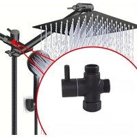 Black Silver 3 Way T-Adapter Diverter Valve for Bathroom Shower Head Accessories G1/2in Shower Faucet Water Splitter Converter