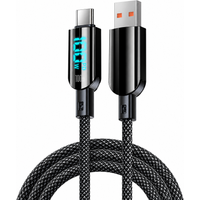 USB C Fast Charging Cable, 100W/60W LED Digital Display Braided Charger Cord, USB A to C and C to C Data Sync Cable for Phones